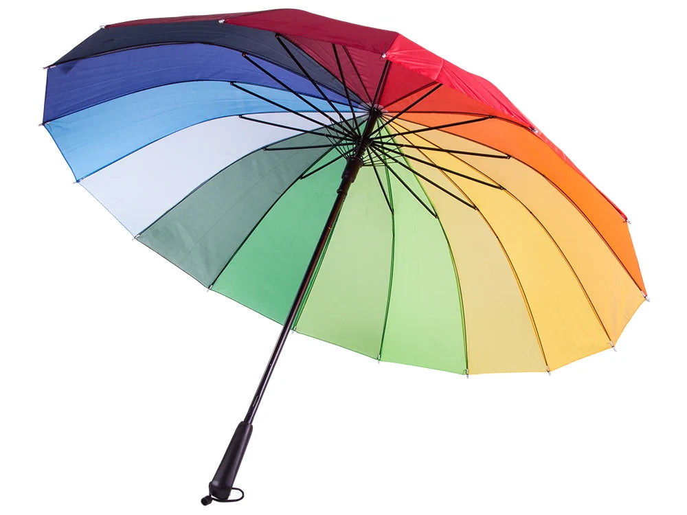 Regenschirm XXL Automatik 18 Streben Windfest Regenbogen Stockschirm Groß