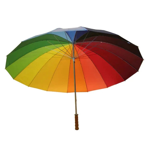 Regenschirm XXL Regenbogen Stockschirm Partnerschirm 130cm groß Sturm Golfschirm