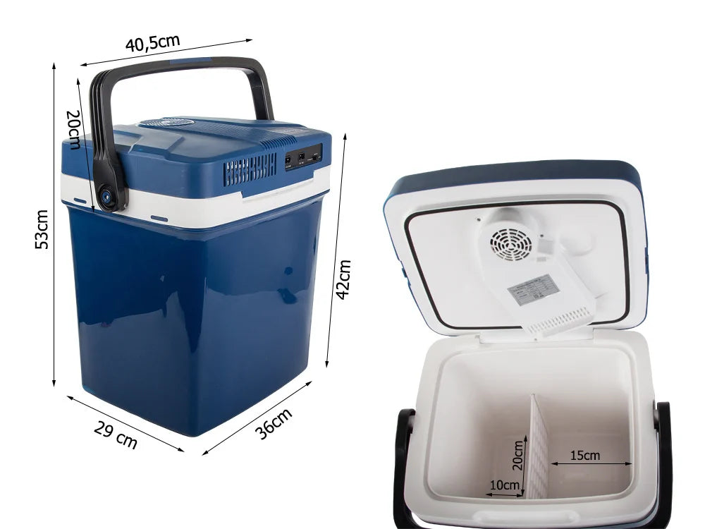 Elektrische Kühlbox 26L mit 12V & 230V – Auto Kühlbox mit Kühl- und Warmhaltefunktion für Camping & Reise