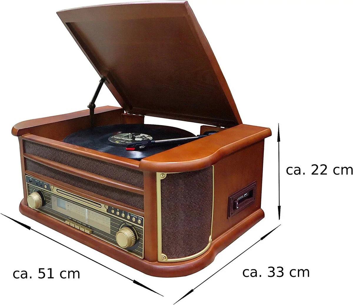 Retro record player record player player nostalgia wooden music system 