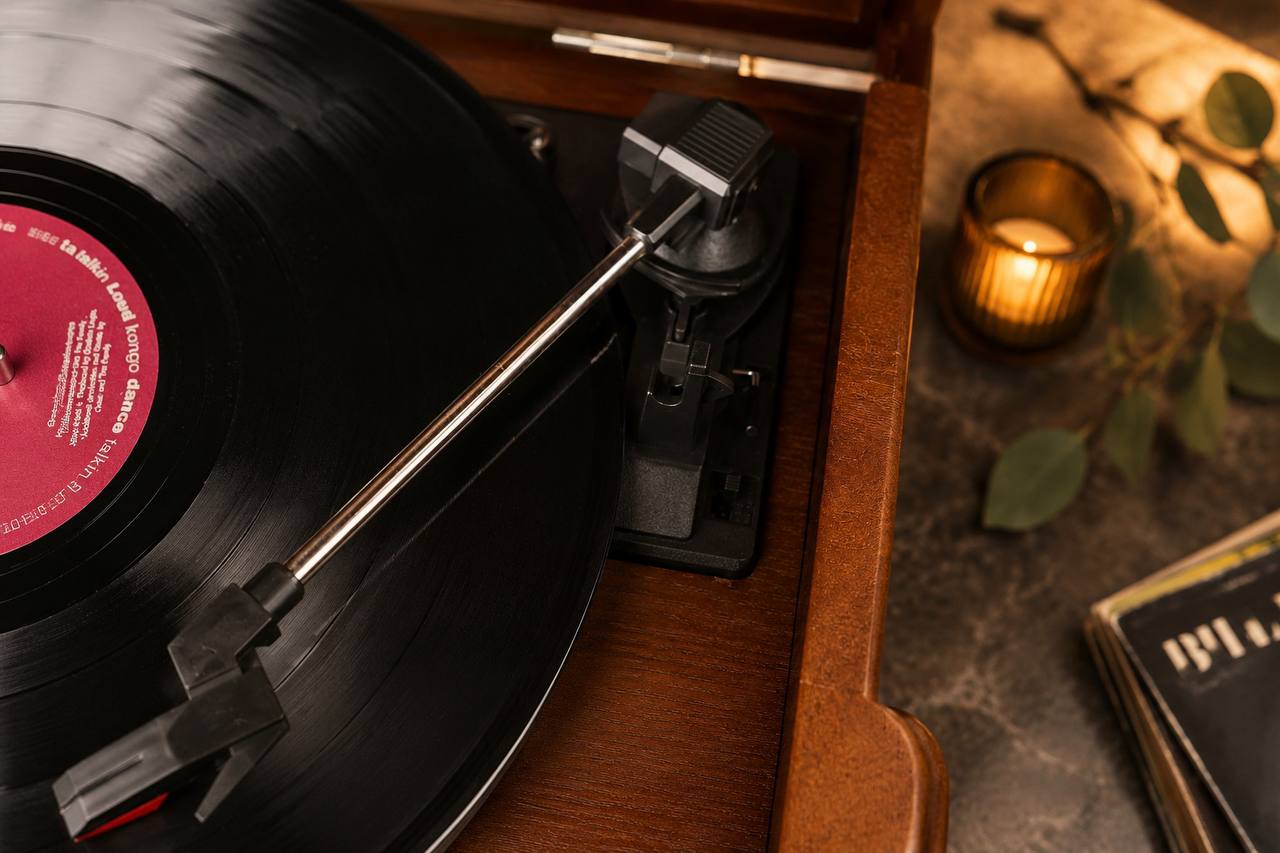 Retro record player record player player nostalgia wooden music system 