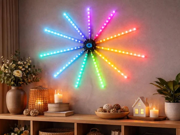 RGB IC LED Feuerwerk Lichterkette Bluetooth Musik Traumfarben USB Licht