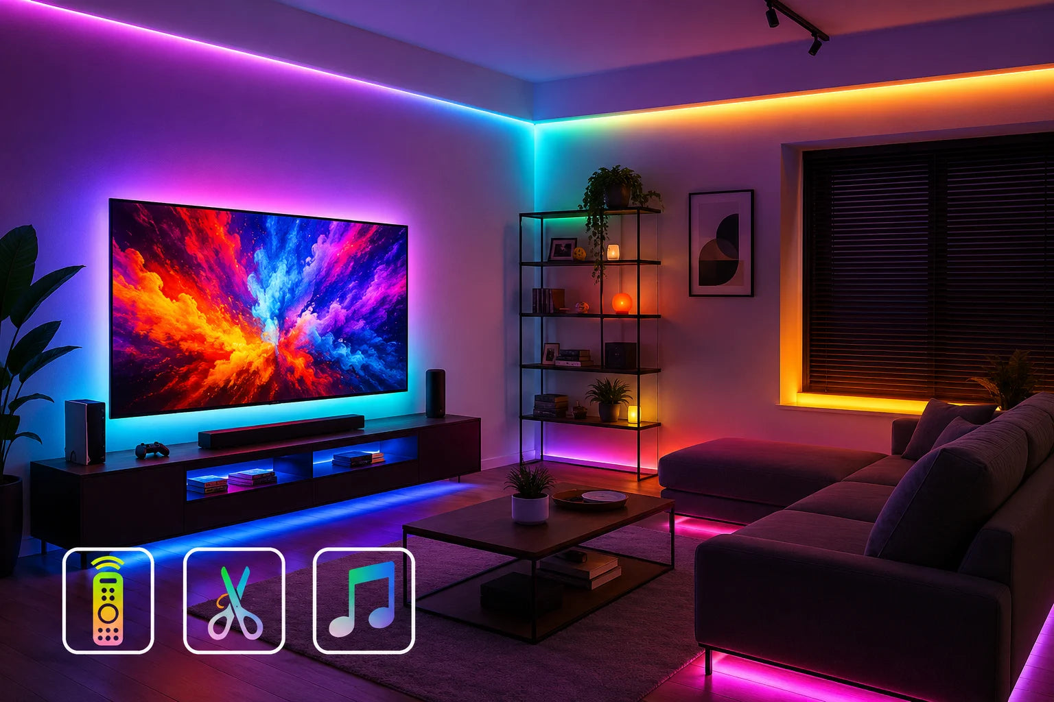 RGB LED Strip 15 m LED Lichtband APP Fernbedienung Musikmodus Timer 450 LEDs