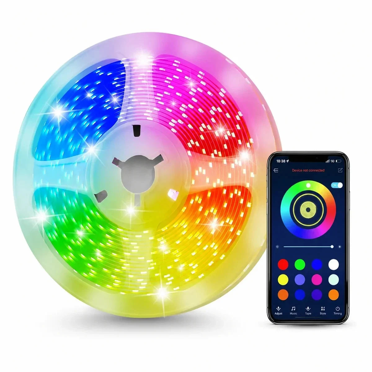 RGB LED Strip Bluetooth App Fernbedienung Musik Sync Lichtband 3-40m