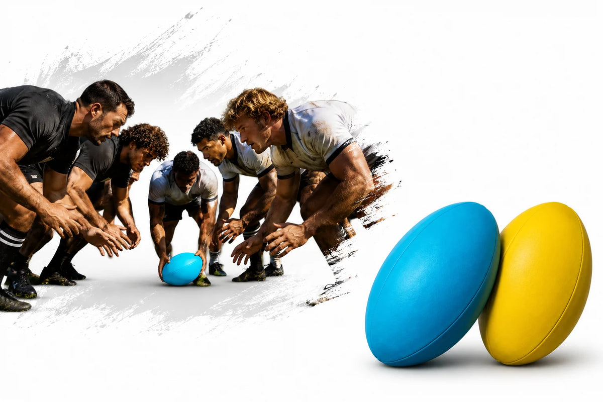 Rugbyball Größe 5 Rugby Ball PVC Trainingsball Blau Gelb Sportball 380g