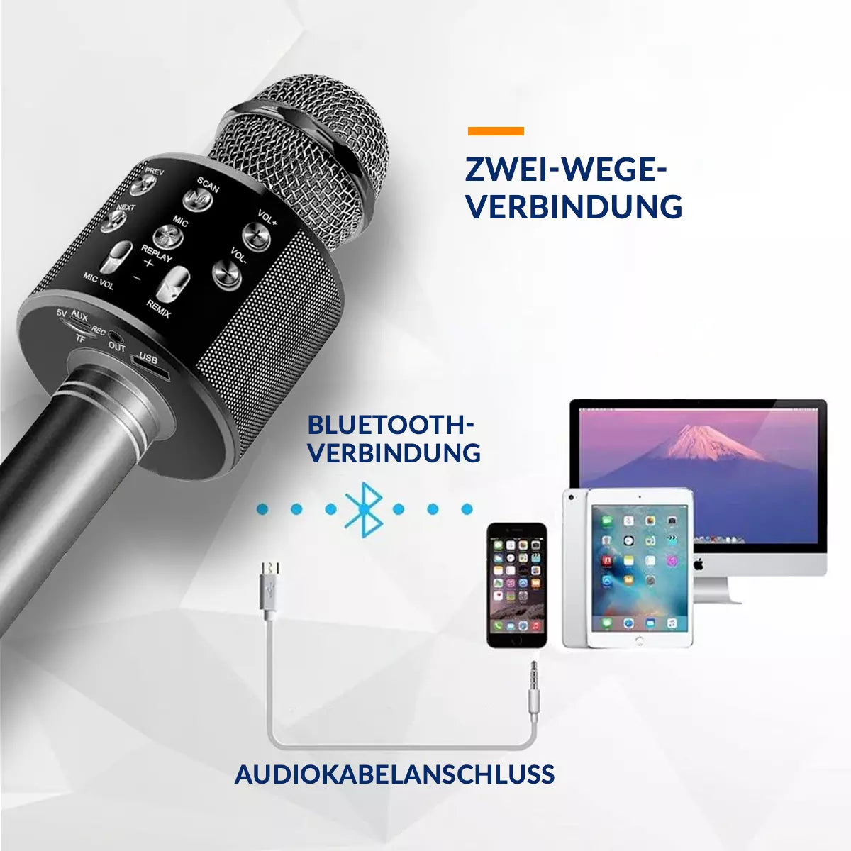 Professionelles Mikrofon Karaoke Bluetooth Handmikrofon Lautsprecher Wireless