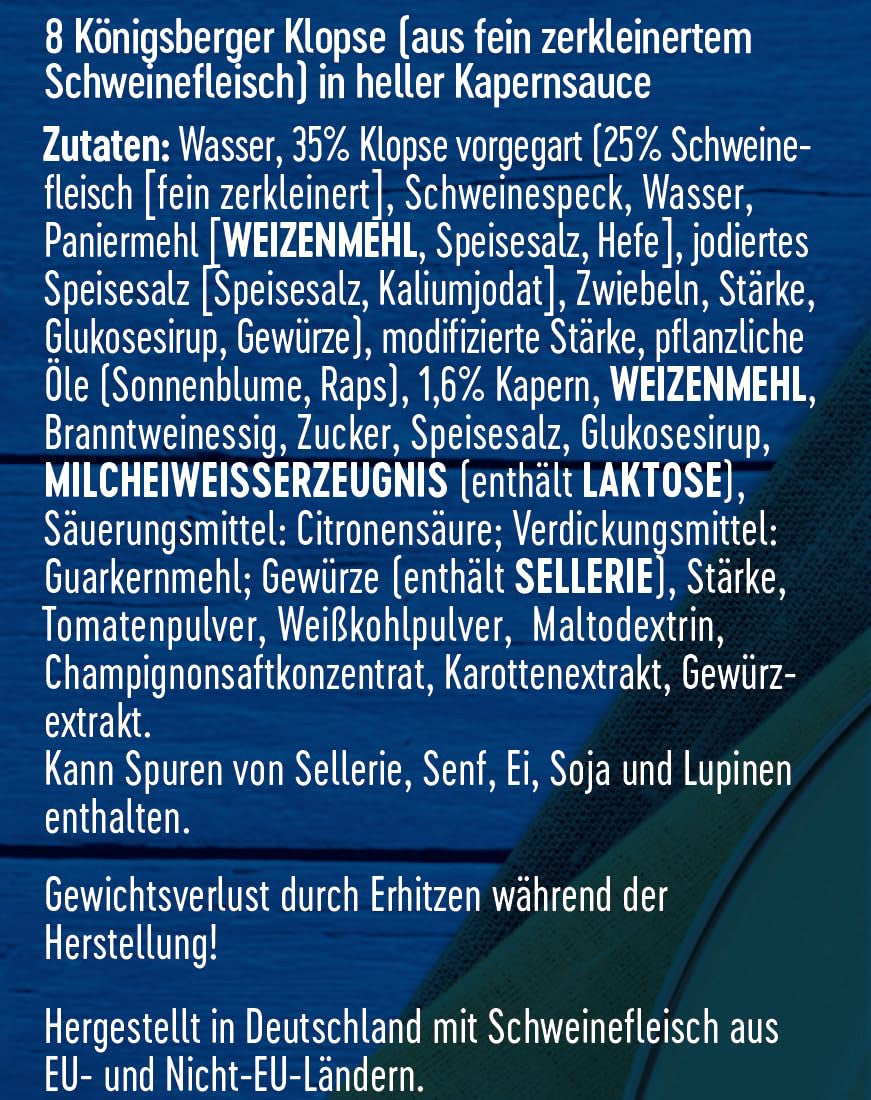 DREISTERN Königsberger Klopse, 800 Gramm