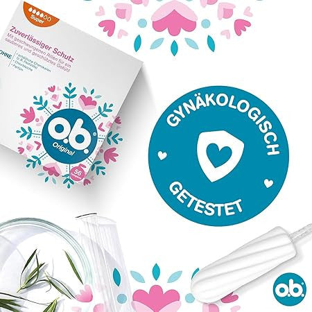 O.b. Original Super, Tampons für starke Tage mit StayDry Technologie und