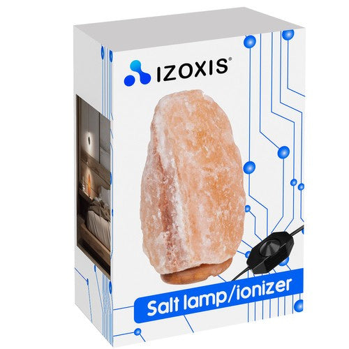 Salzlampe Tischlampe mit Dimmer Holzsockel E14 warmes Licht Deko