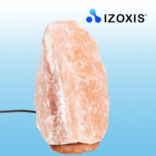 Salzlampe Tischlampe mit Dimmer Holzsockel E14 warmes Licht Deko