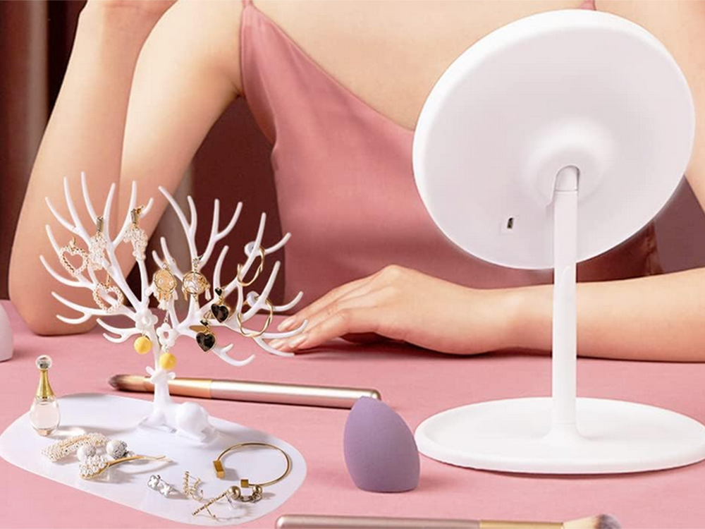 Eleganter Schmuckständer Hirschbaum – Weißer Schmuck Organizer für Ketten, Armbänder & Ohrringe