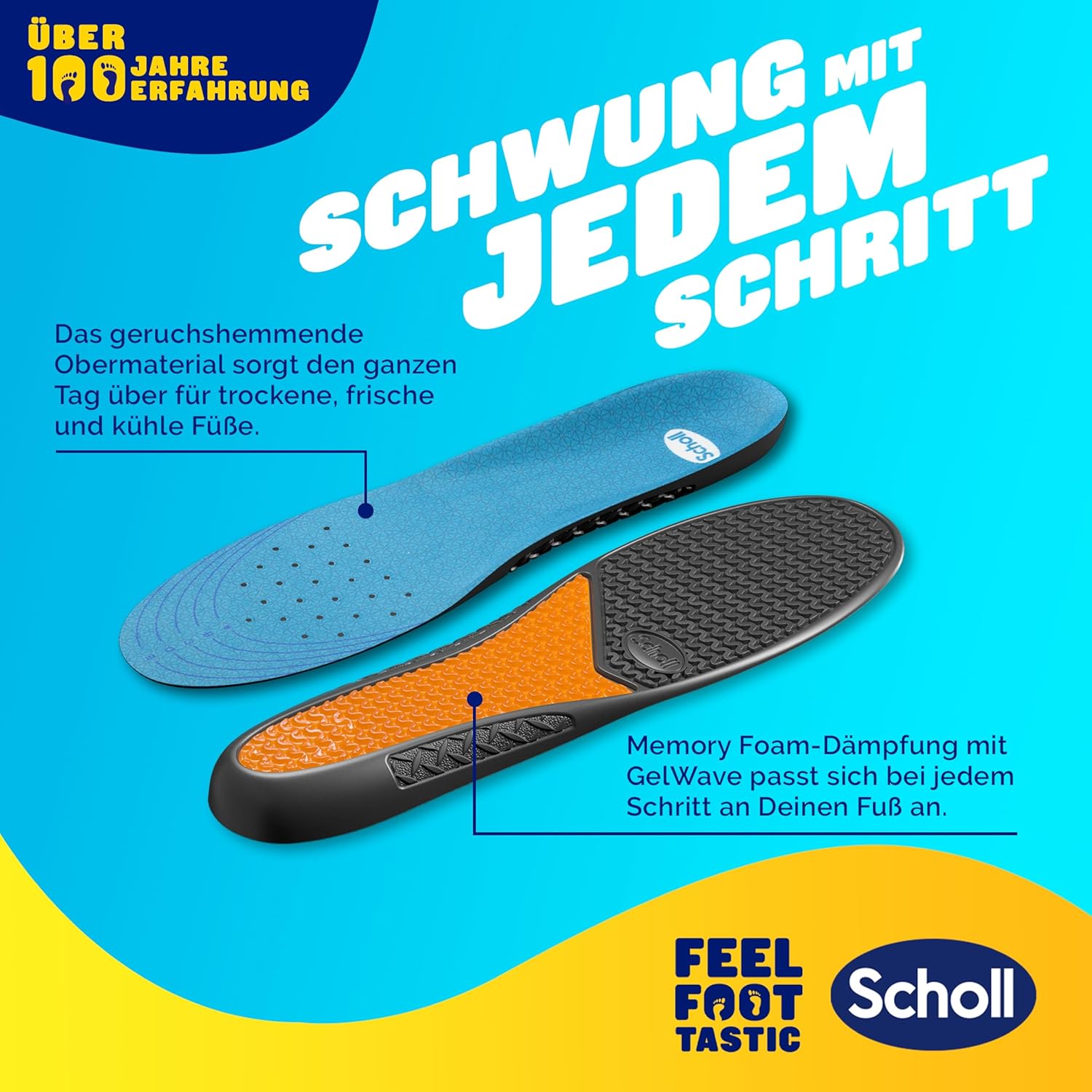 Scholl GelActiv Work Einlegesohlen Herren 40.5–46 – Ganztägiger Komfort & Stoßdämpfung mit GelWave-Technologie