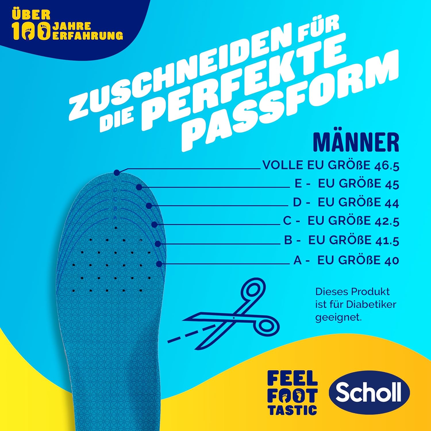 Scholl GelActiv Work Einlegesohlen Herren 40.5–46 – Ganztägiger Komfort & Stoßdämpfung mit GelWave-Technologie