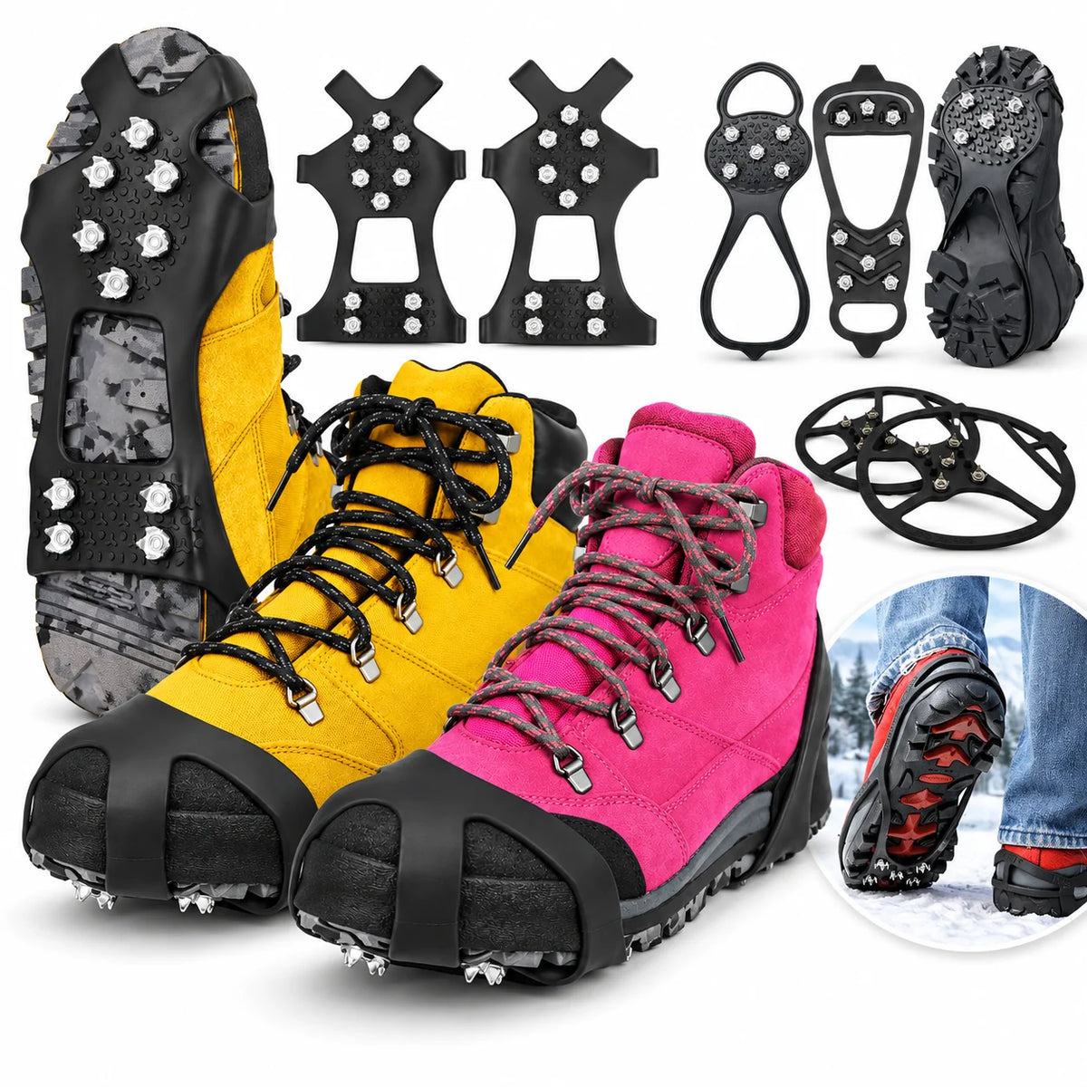 Schuhspikes Spikes Schwarz Anitrutsch Eis Schuh Krallen Antirutsch Schnee Schuhe