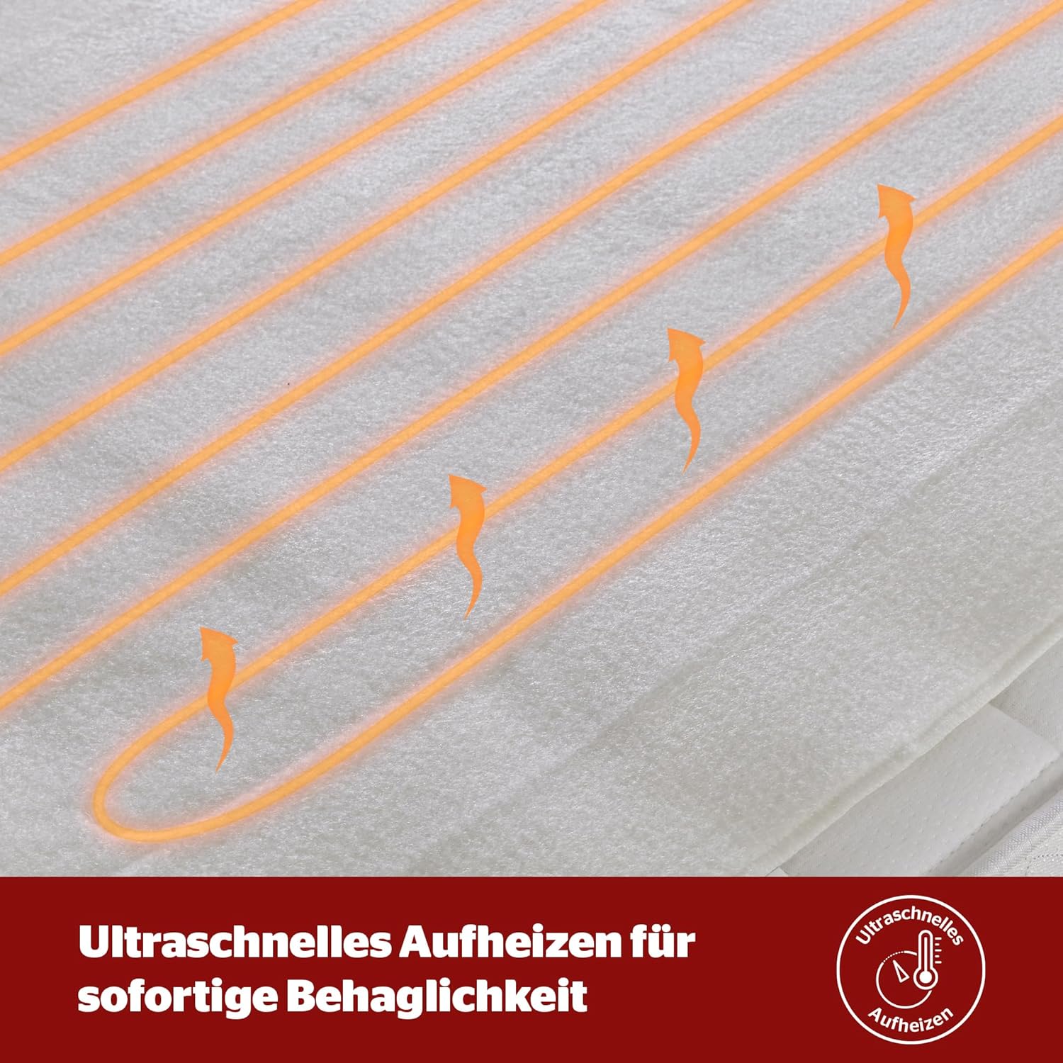 Wärmeunterbett 150x80 cm – Elektrische Heizdecke mit 3 Heizstufen, Schnellaufheizung & Überhitzungsschutz