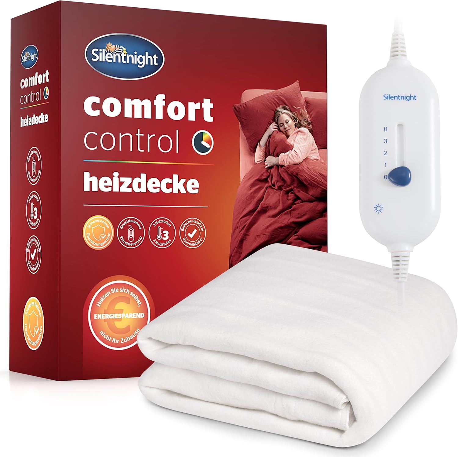 Wärmeunterbett 150x80 cm – Elektrische Heizdecke mit 3 Heizstufen, Schnellaufheizung & Überhitzungsschutz