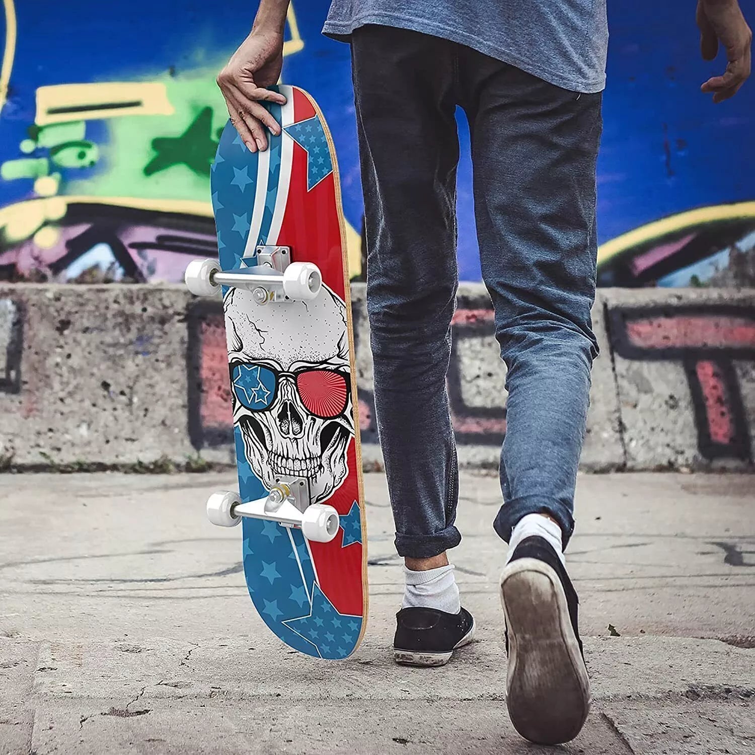 PHNHOLUN Skateboards for Beginners, 31 x 8 Inch Complete Skateboard with ABEC-7 