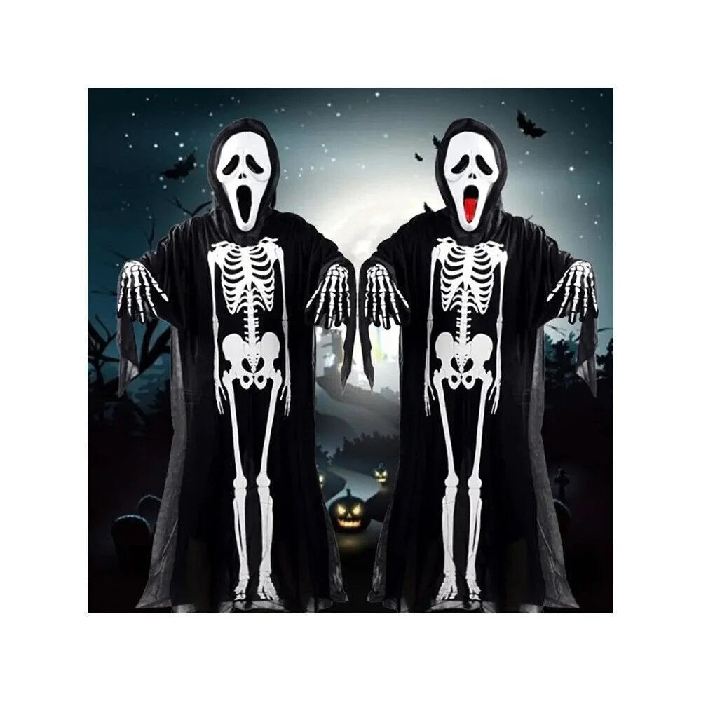 2 stück Gruseliges Skelett Kostüm Kinder Damen Halloween Karneval Verkleidung Outfit 🦇✨