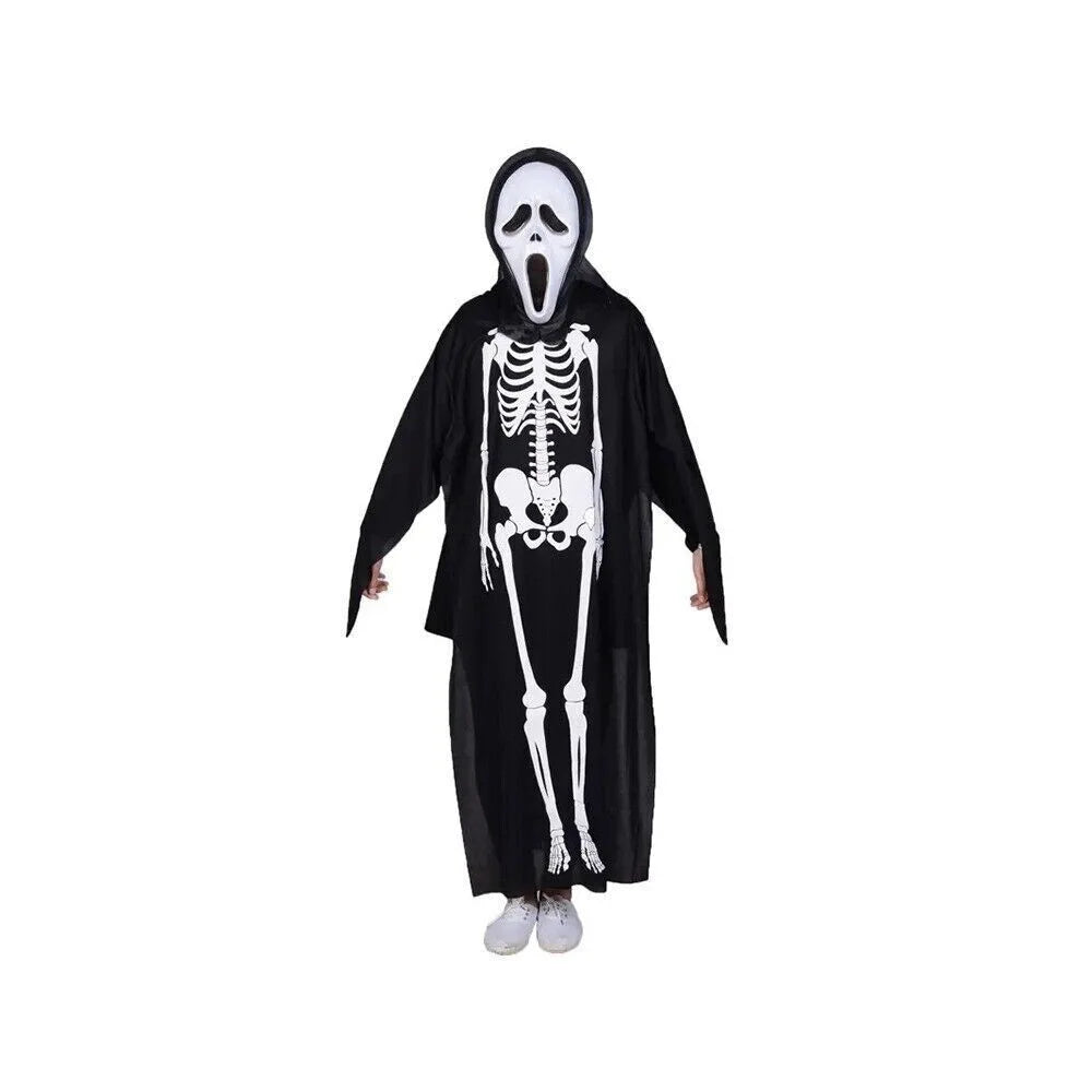 Skelett Kostüm Jumpsuit für Herren, Damen & Kinder – Halloween, Karneval und Cosplay