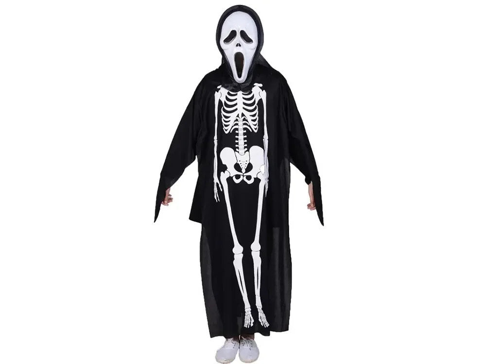 Skelett Kostüm Damen Kinder Halloween Karneval Verkleidung Cosplay Jumpsuit 🎃👻