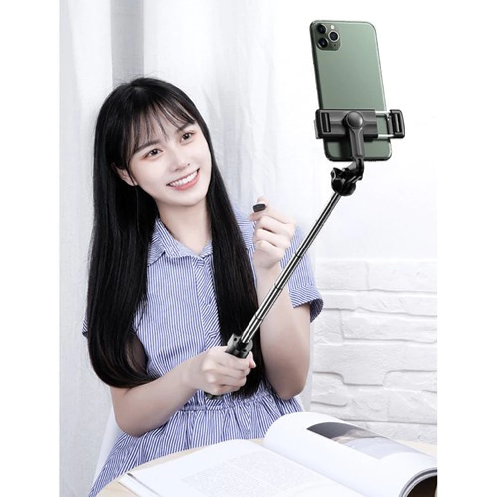 2in1 Bluetooth Selfie Stick Stativ mit Fernbedienung Handy iOS Android