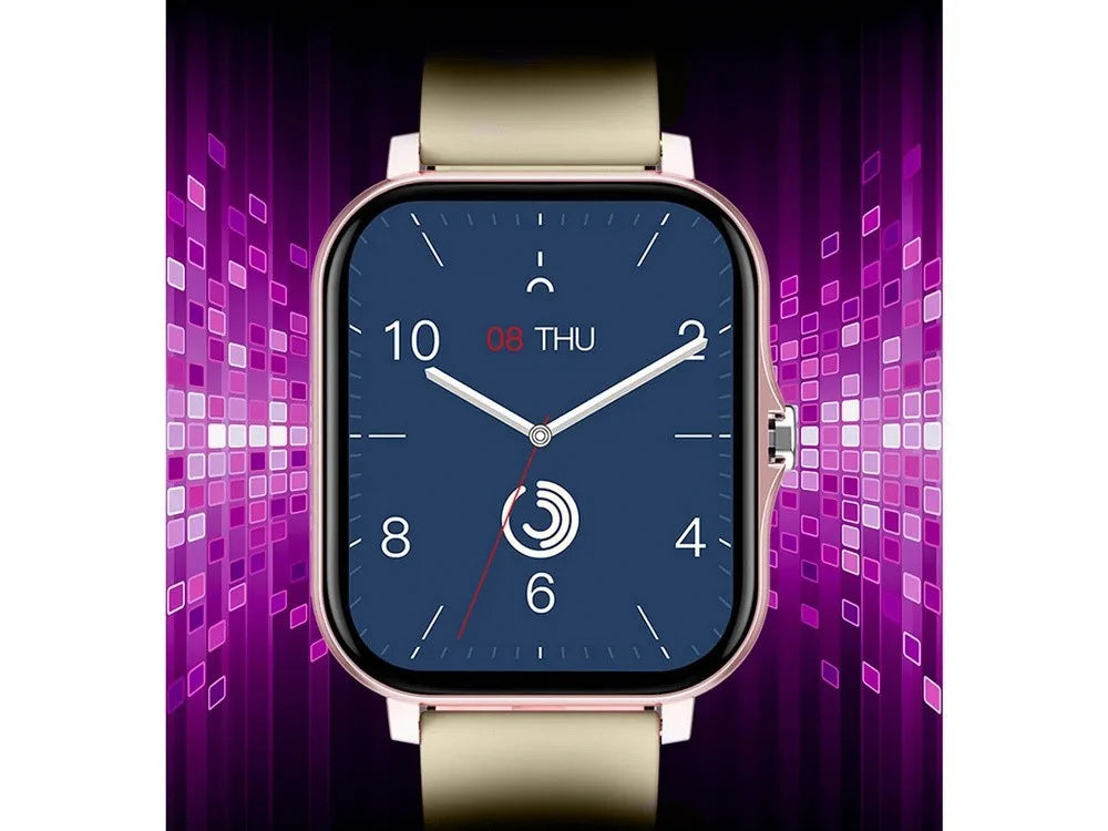 Smartwatch Damen Herren Bluetooth Telefonieren Sportuhr Fitness Tracker Gold  5907451378137
