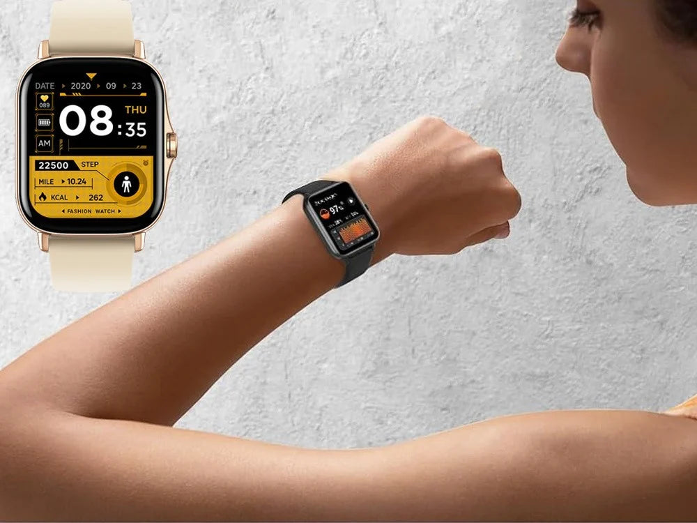 Smartwatch Damen Herren Bluetooth Telefonieren Sportuhr Fitness Tracker Gold  5907451378137