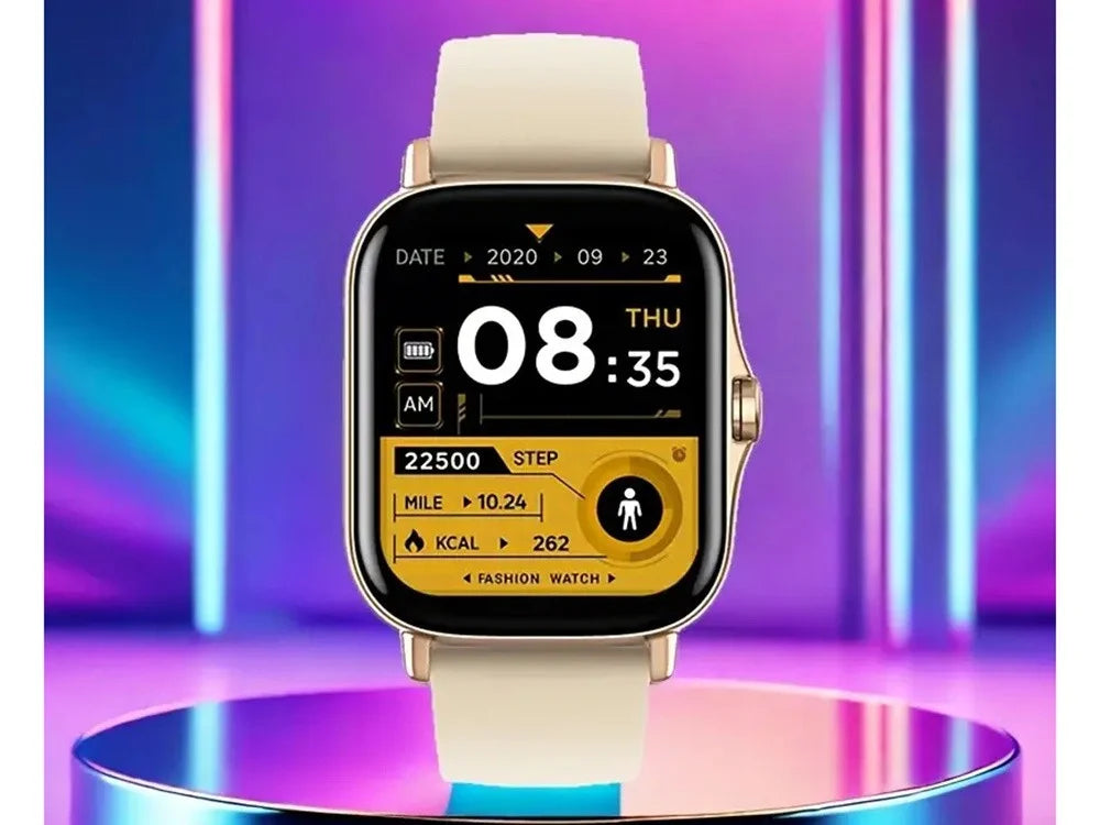 Smartwatch Damen Herren Bluetooth Telefonieren Sportuhr Fitness Tracker Gold  5907451378137
