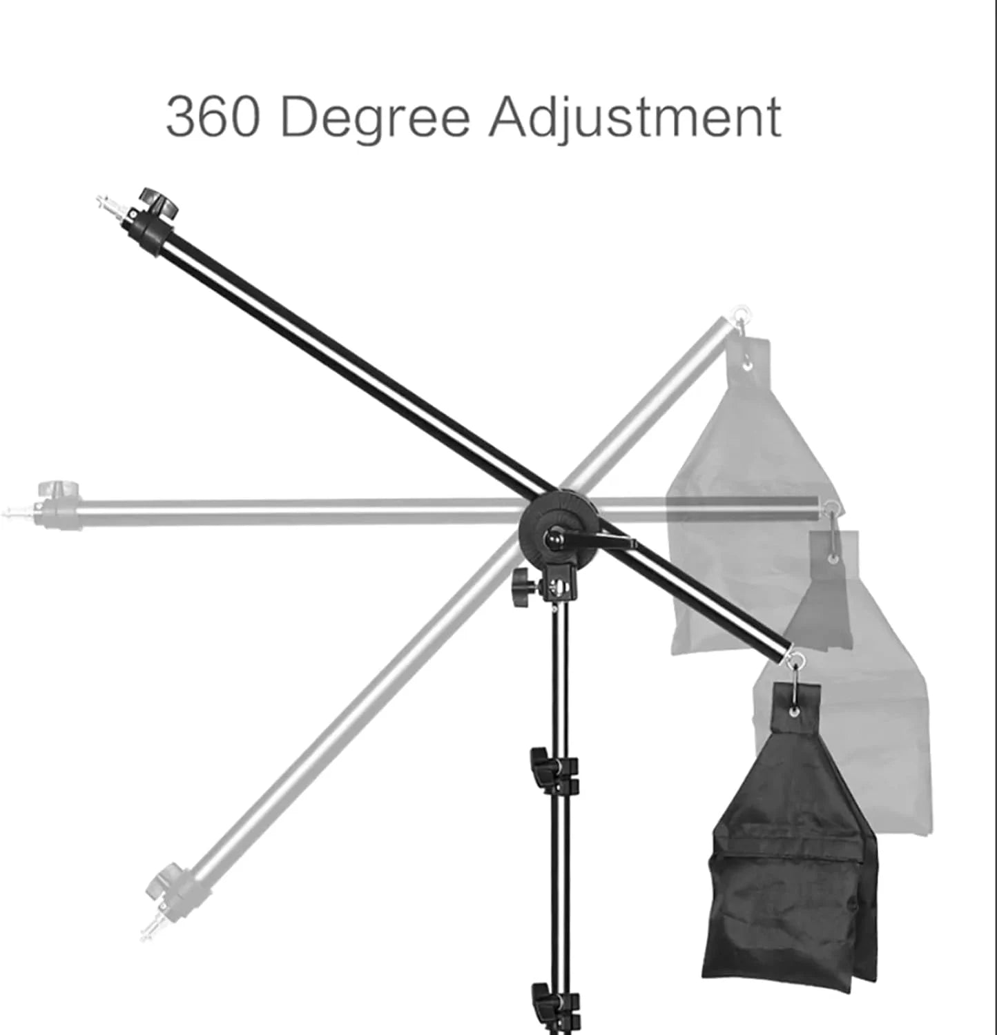 Fotostudio Set mit 3 Softboxen, 3x 65W Tageslichtlampen, Stativen, Galgenstativ und Tragetasche