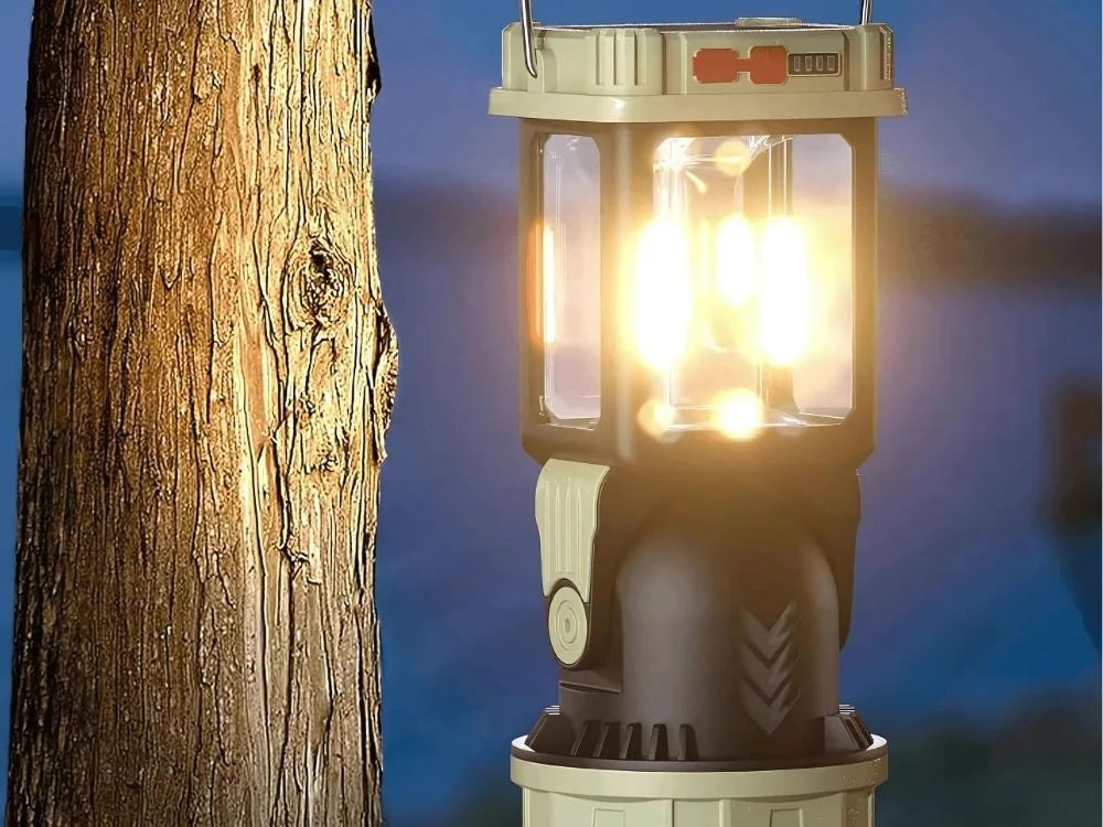 LED Solar Campinglampe mit USB & Solarpanel – Tragbare Outdoor Zeltlampe & Notlicht