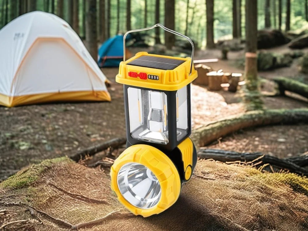 LED Solar Campinglampe mit USB & Solarpanel – Tragbare Outdoor Zeltlampe & Notlicht