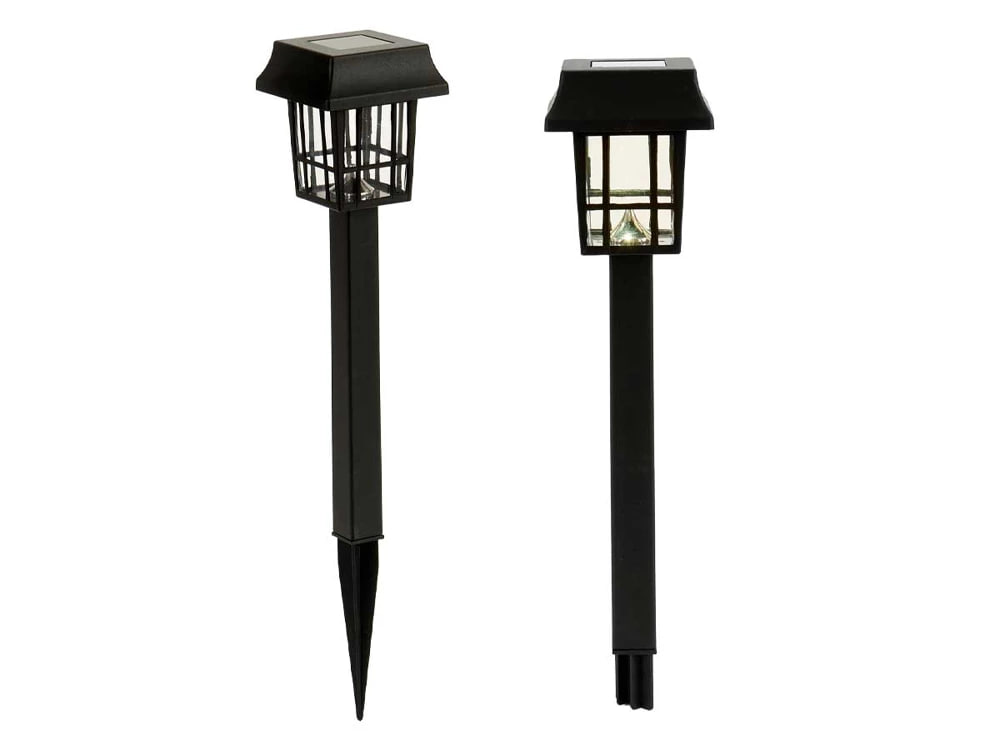 Solar Gartenleuchte LED schwarz Außen 8h Laufzeit Wegelicht – 1 oder 12 Stück