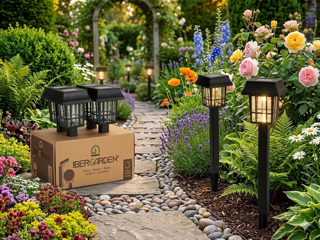 Solar Gartenleuchte LED schwarz Außen 8h Laufzeit Wegelicht – 1 oder 12 Stück
