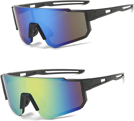 sonnenbrille männer sport Fahrradbrille UV400 im 2er Set – Sport Sonnenbrille für MTB, Rennrad u