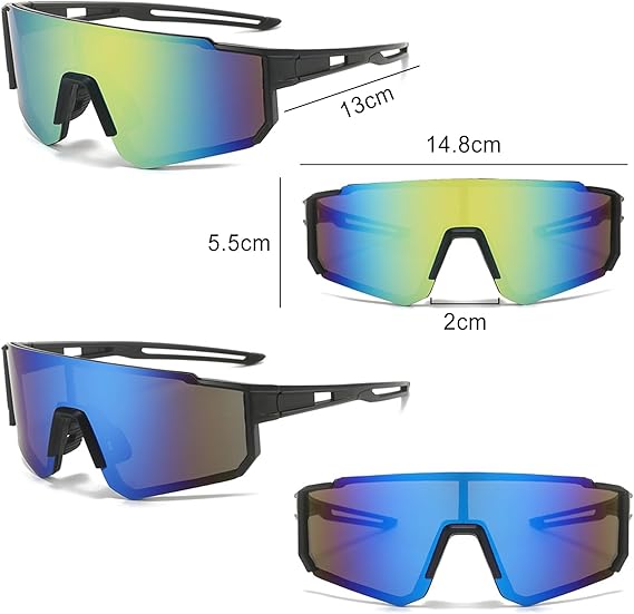 2 stück Fahrradbrille Sonnenbrille Fahrrad Brille Sportbrille Herren Sport MTB