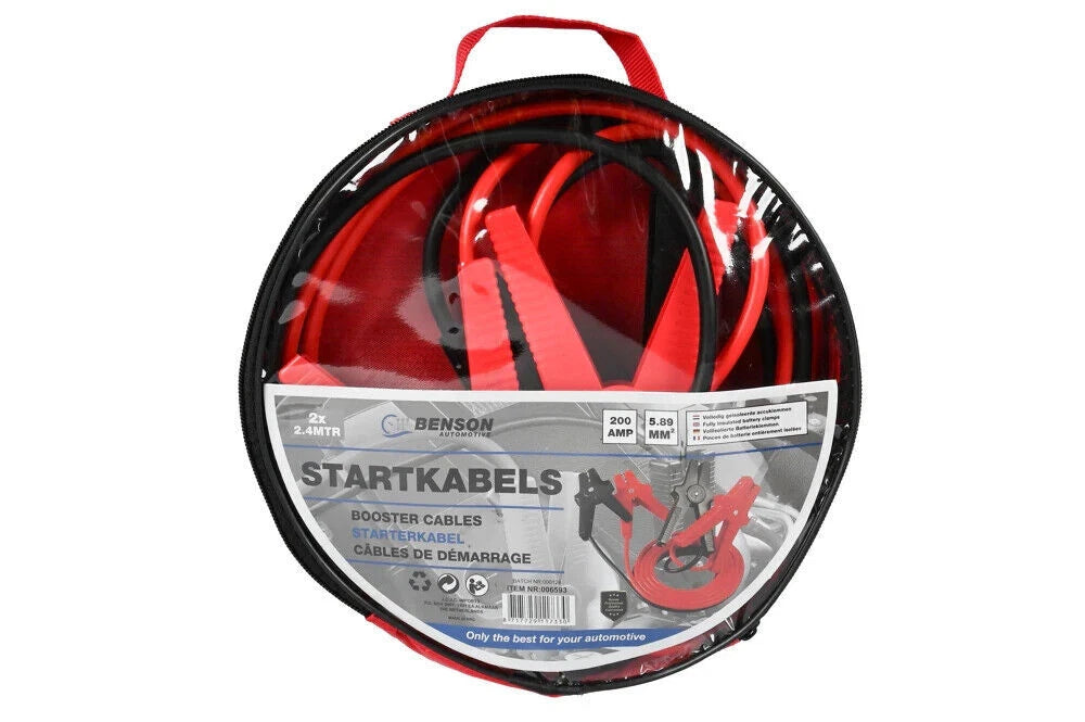 🔋 Benson Starterkabel 2,4m 400A Überbrückungskabel Auto Starthilfe 12V