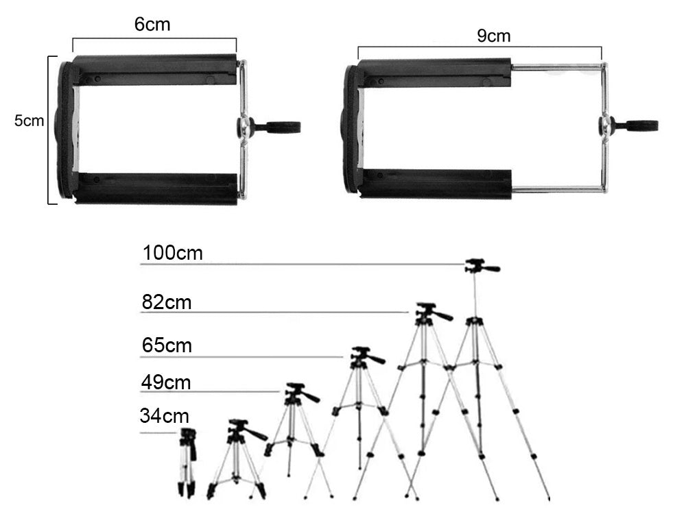 Handy Stativ Tripod mit Bluetooth Fernbedienung – 4in1 Smartphone Halter 100cm