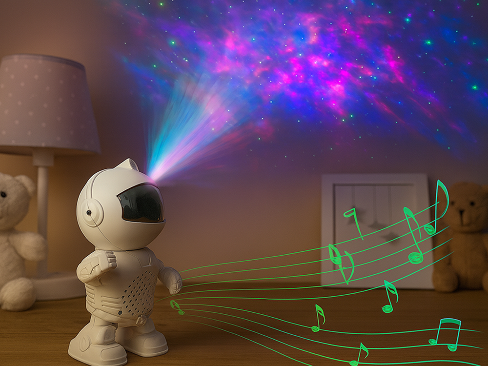 Sternenprojektor Astronaut Nachtlicht Bluetooth Musik Kinder LED
