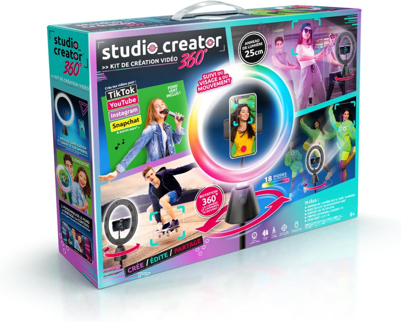 Studio Creator,10" Ringlicht und Stativ LED Smart Motion Tracking,TikTok Stream