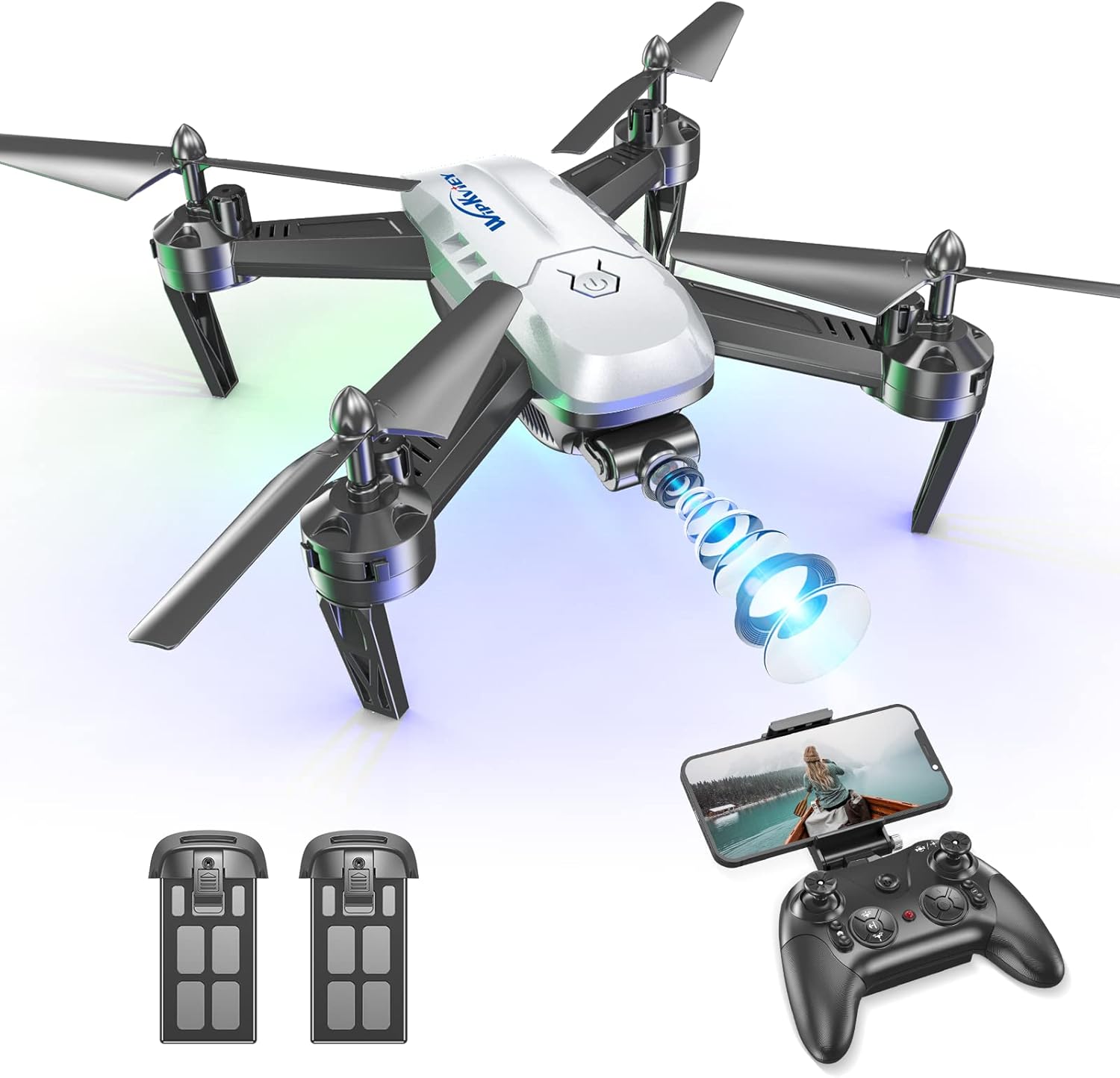 T6 Drone with Camera 1080P HD, Wifi FPV Drone for Beginners, RC Quadcopter with 2 