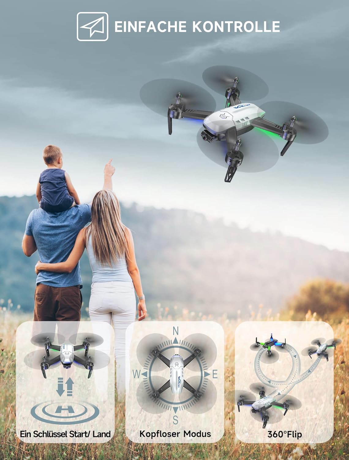 T6 Drone with Camera 1080P HD, Wifi FPV Drone for Beginners, RC Quadcopter with 2 