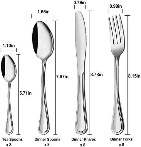 Tafelbesteck 32tlg. Besteck-Set Essbesteck 8 Personen Edelstahl Messer, Gabel