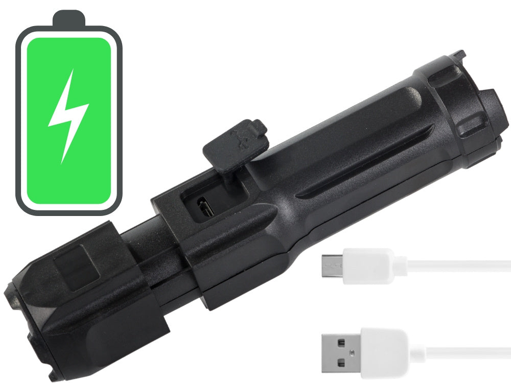 Wiederaufladbare taktische LED-Taschenlampe mit Zoom – XPE starke Militärlampe