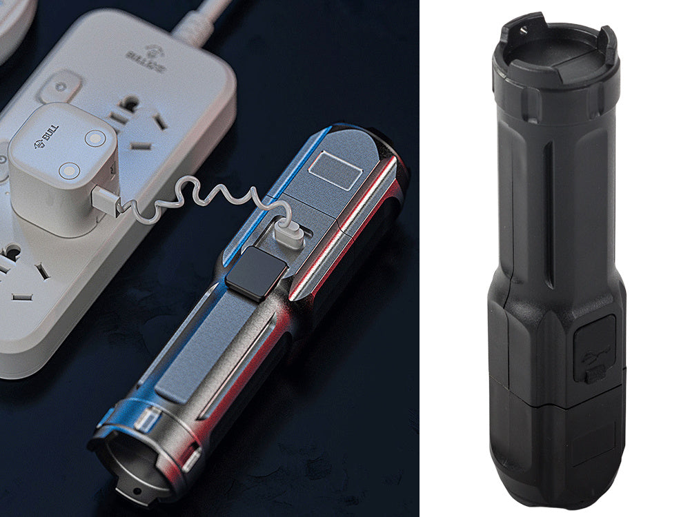 Wiederaufladbare taktische LED-Taschenlampe mit Zoom – XPE starke Militärlampe