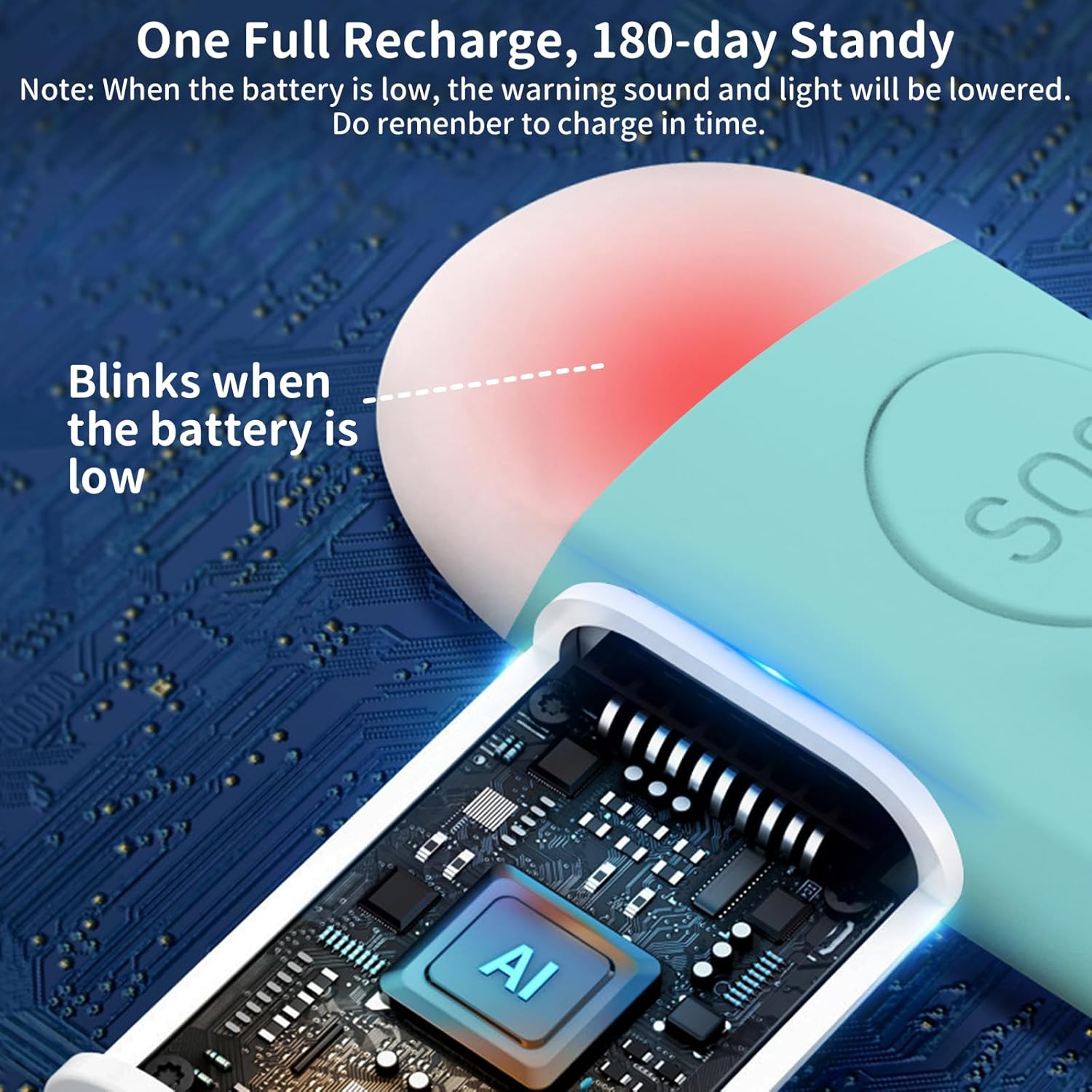 Wiederaufladbarer Taschenalarm 130 dB mit LED Licht – Persönlicher Notfallalarm mit USB-C – Weiß oder Grün