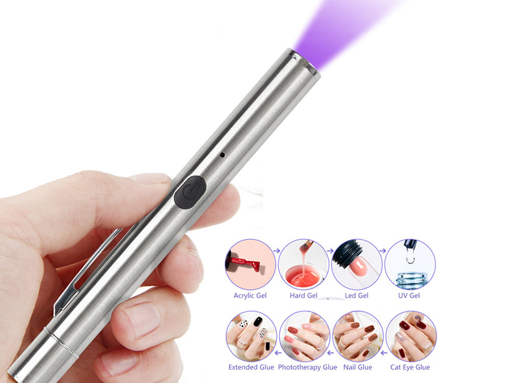 Mini UV flashlight with 9 LEDs for ultra violet black light money urine (black) 