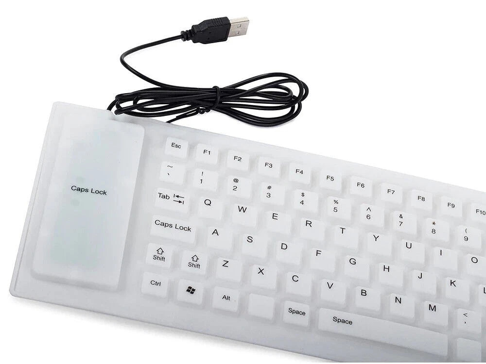 Flexible Silikon Tastatur USB – Wasserfeste faltbare Soft Touch Tastatur