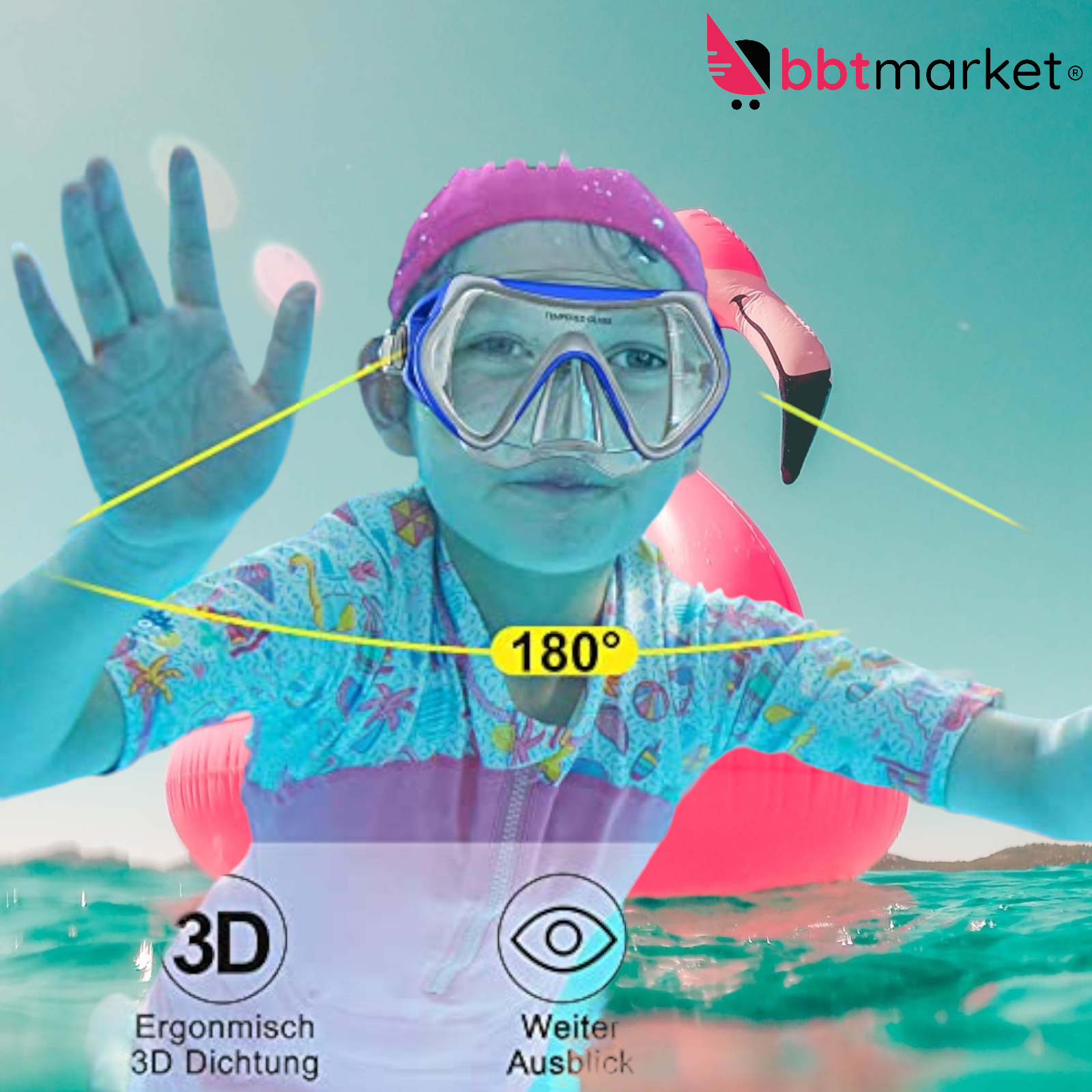 Diving goggles for children, anti-fog and perfectly waterproof, new in original packaging 