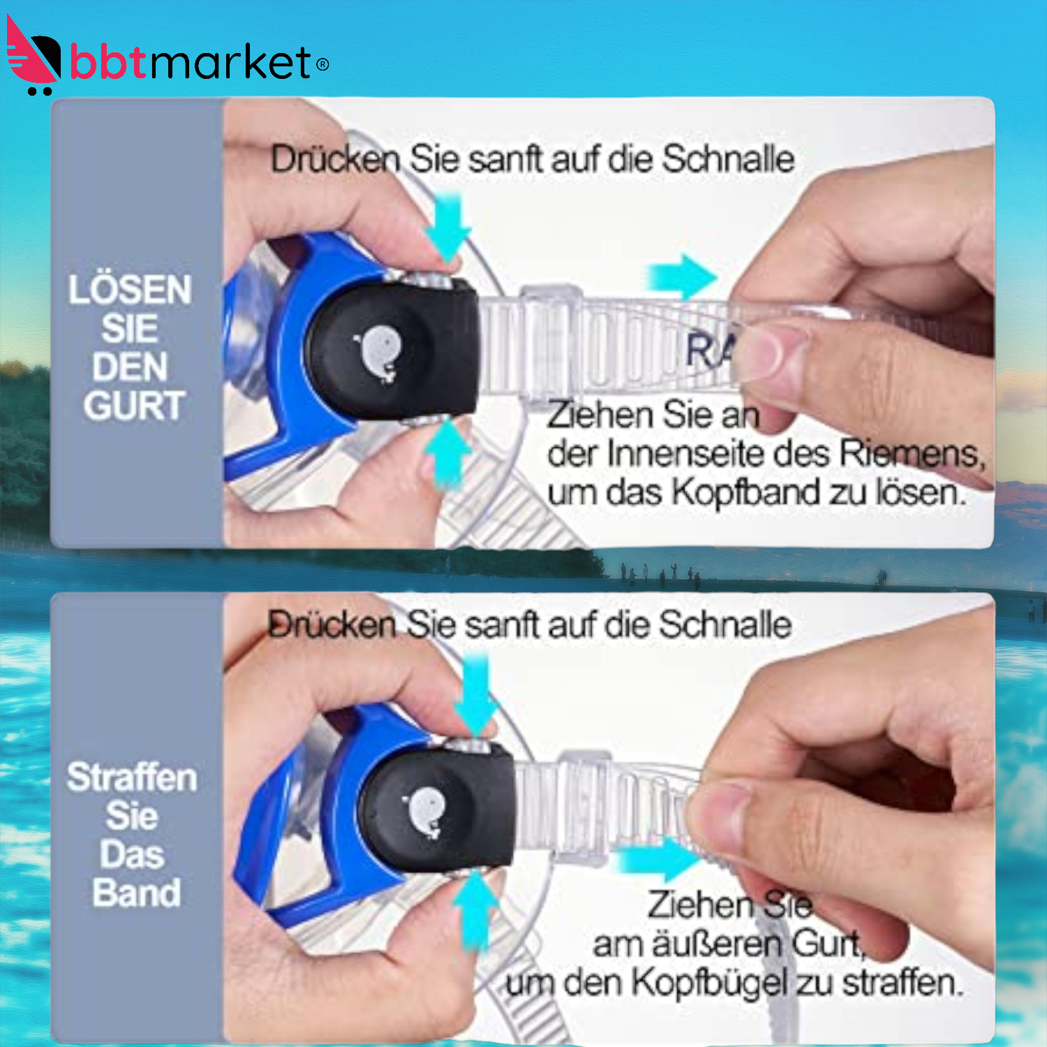 Diving goggles for children, anti-fog and perfectly waterproof, new in original packaging 