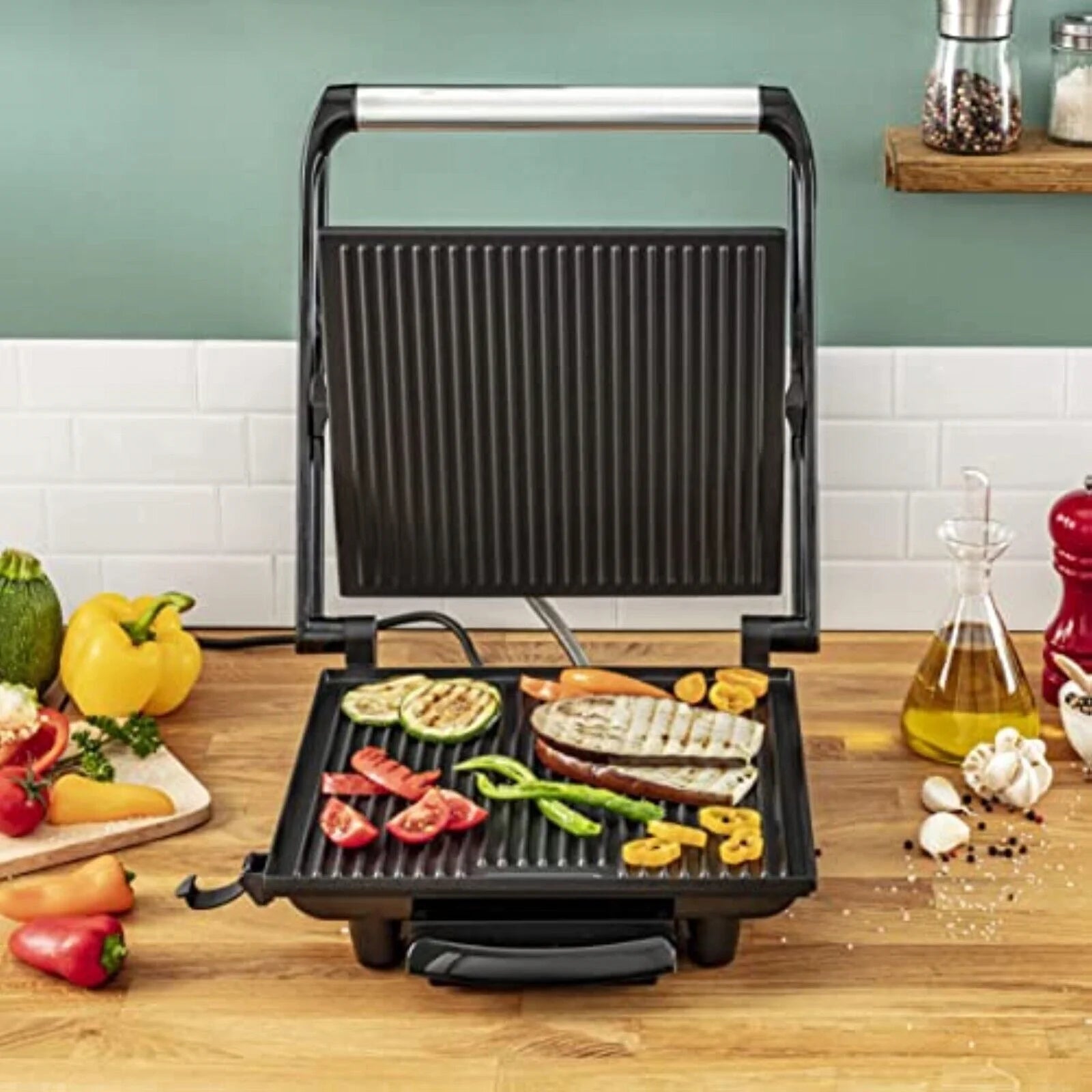 Tefal Kontaktgrill 2000W – Elektrogrill, Panini Grill & Sandwichmaker mit Antihaftbeschichtung